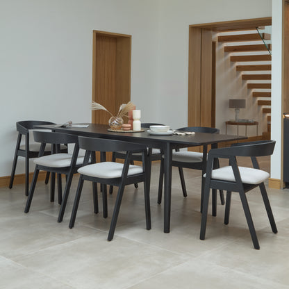Paul_160-220cm_Extending_Dining_Table_Black_Oak_Ella_Carver_Black_Dining_Chairs_Fawn_Linen-91 - Laura James