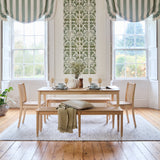 Paul 160-220cm Whitewash Oak Extending Dining Table Set - 6 Seater - 2 Tilly Wood String Dining Chair with 2 Tilly Wood String Dining Bench - Laura James 