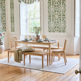 Paul 160-220cm Whitewash Oak Extending Dining Table Set - 6 Seater - 2 Tilly Wood String Dining Chair with 2 Tilly Wood String Dining Bench - Laura James 