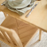 Paul 160-220cm Whitewash Oak Extending Dining Table Set - 6 Seater - 2 Tilly Wood String Dining Chair with 2 Tilly Wood String Dining Bench - Laura James 