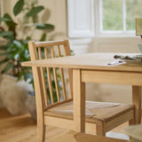 Paul 160-220cm Whitewash Oak Extending Dining Table Set - 6 Seater - 2 Tilly Wood String Dining Chair with 2 Tilly Wood String Dining Bench - Laura James 
