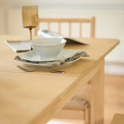 Paul 160-220cm Whitewash Oak Extending Dining Table Set - 6 Seater - Tilly Wood String Dining Bench - Laura James