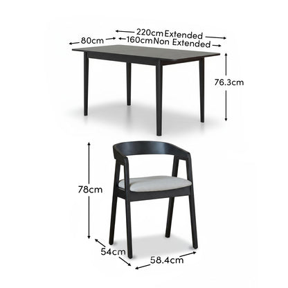 Paul_160-220cm_Extending_Dining_Table_Black_Oak_Ella_Carver_Black_Dining_Chairs_Fawn_Linen-91 - Laura James