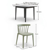 Paul Black Oak Extending Dining Table Set - 4 Seater - Agatha Olive Green Dining Chairs - Laura James 