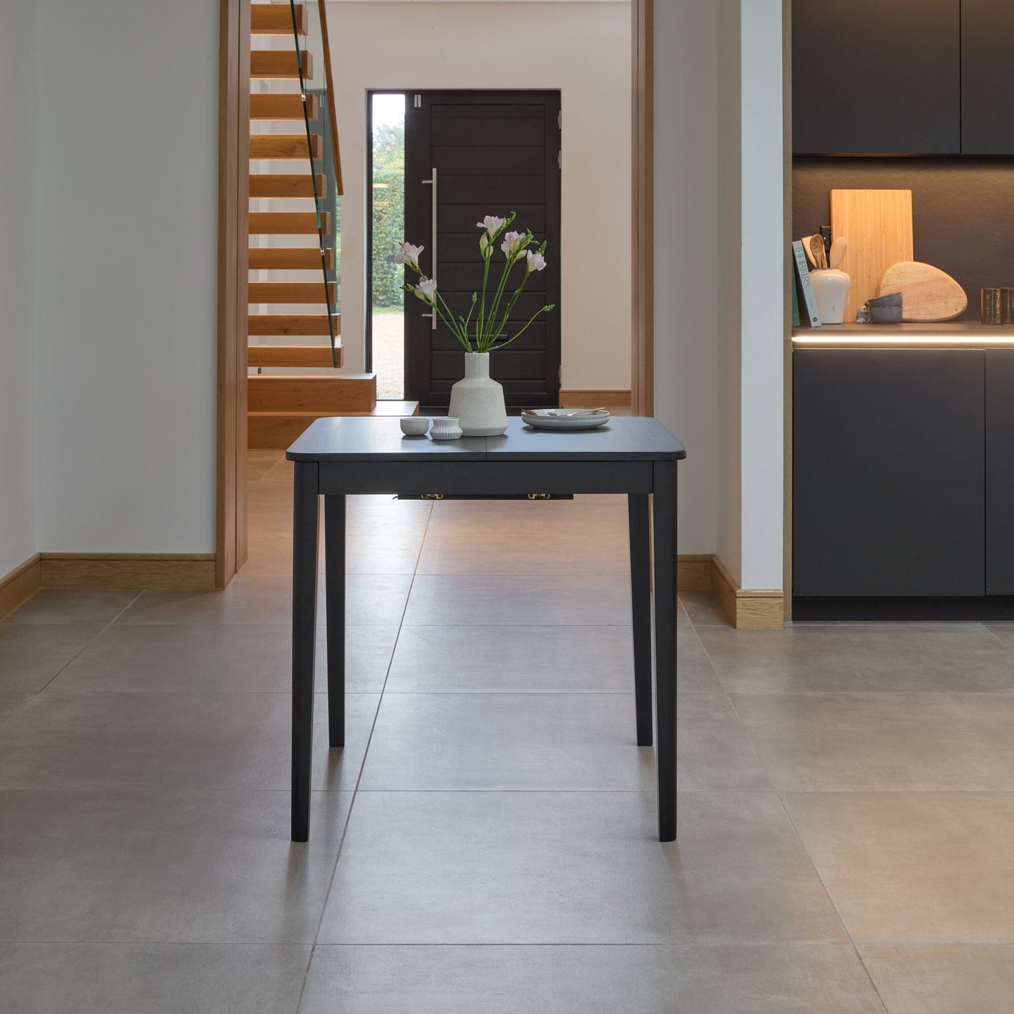 Paul Black Oak Extending Dining Table - Small - Laura James 