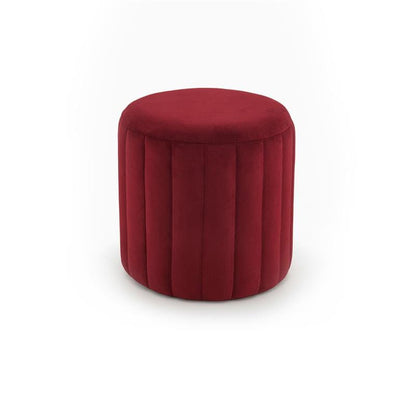Penelope Drum Stool - Burgundy Red - Laura James 