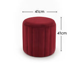 Penelope Drum Stool - Burgundy Red - Laura James 