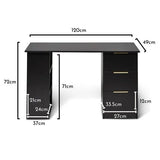 Essie 3 Drawer Desk - Black