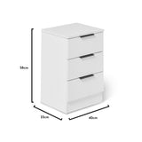 Essie White 3 Drawer Bedside Table - Laura James