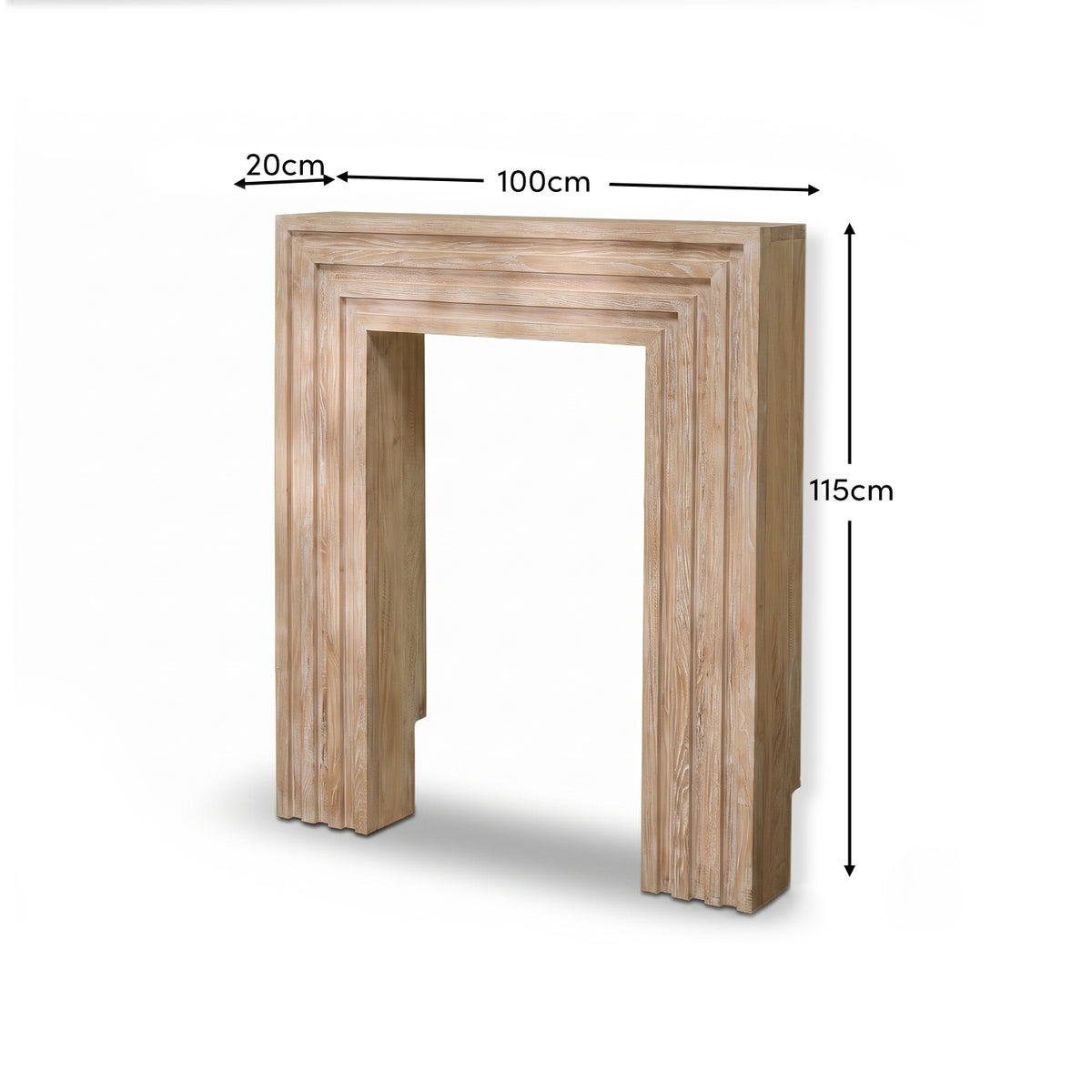 Piper 100cm Fireplace Surround - Chalked Mango Wood