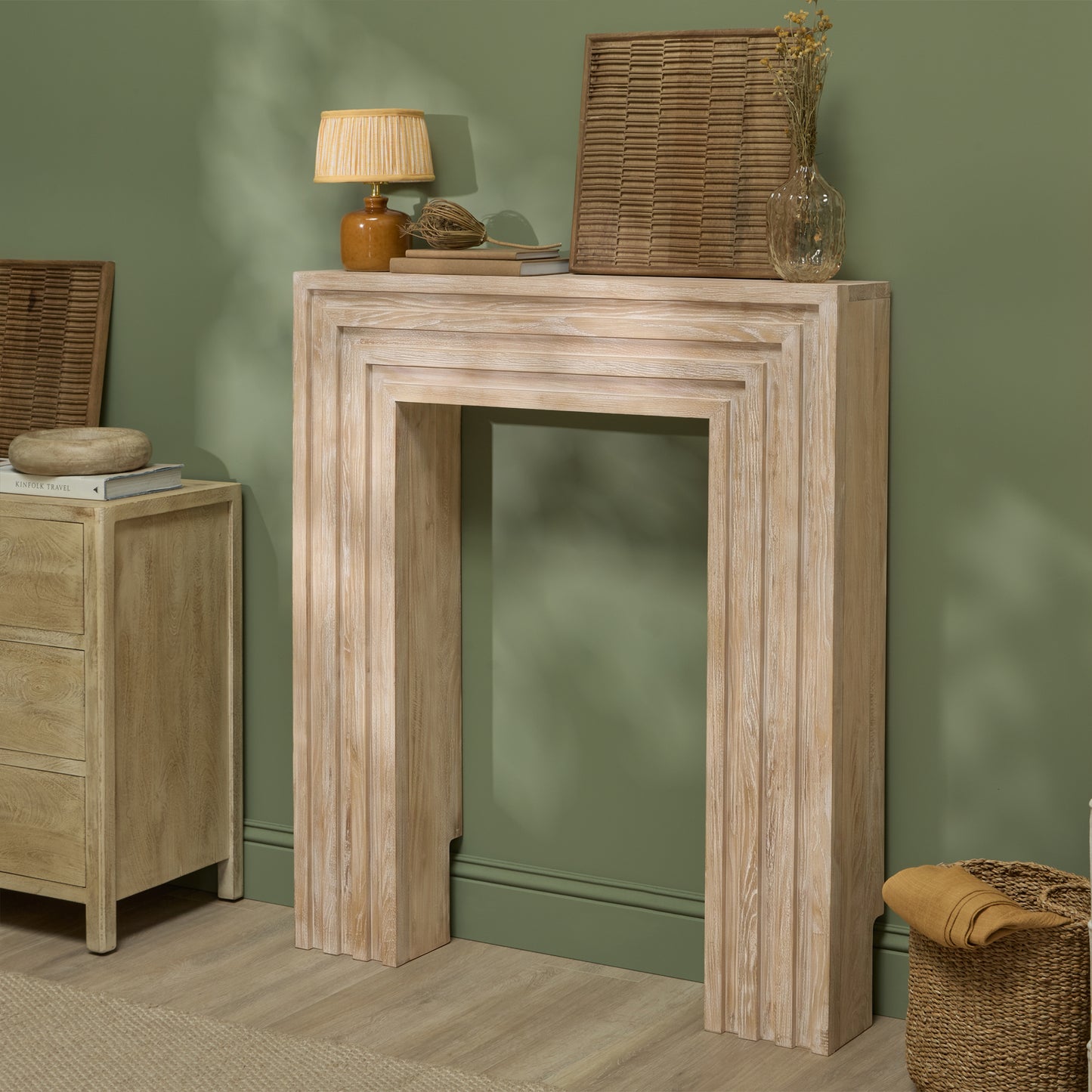 Piper 120cm Fireplace Surround - Chalked Mango Wood - Laura James 