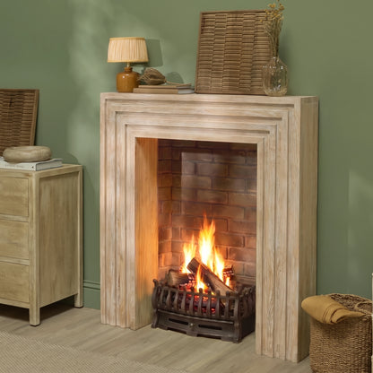 Piper 120cm Fireplace Surround - Chalked Mango Wood