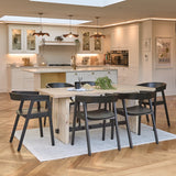 Priya 6 Seater Dining Table with Ella Black Armchairs - Laura James 