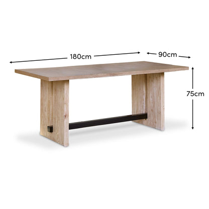 Priya Whitewash Rectangular Dining Table - Laura James 