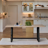 Priya Whitewash Wood Rectangular Dining Table with Black Legs - Laura James