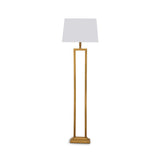Purley 132cm Gold  Floor Lamp Base & Ashurst 46 x 30cm Shade - White - Laura James 