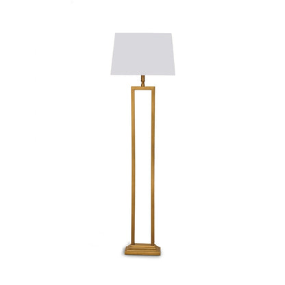 Purley 132cm Gold  Floor Lamp Base & Ashurst 46 x 30cm Shade - White - Laura James 