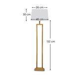 Purley 132cm Gold  Floor Lamp Base & Ashurst 46 x 30cm Shade - White - Laura James 