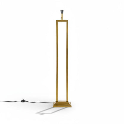 Purley White Cotton & Gold Floor Lamp - 132cm - Laura James 