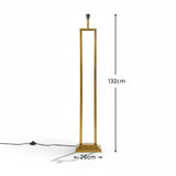 Purley White Cotton & Gold Floor Lamp - 132cm - Laura James 