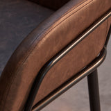 Reagan Saddle Brown Bar Stool - Metal Legs - Laura James 