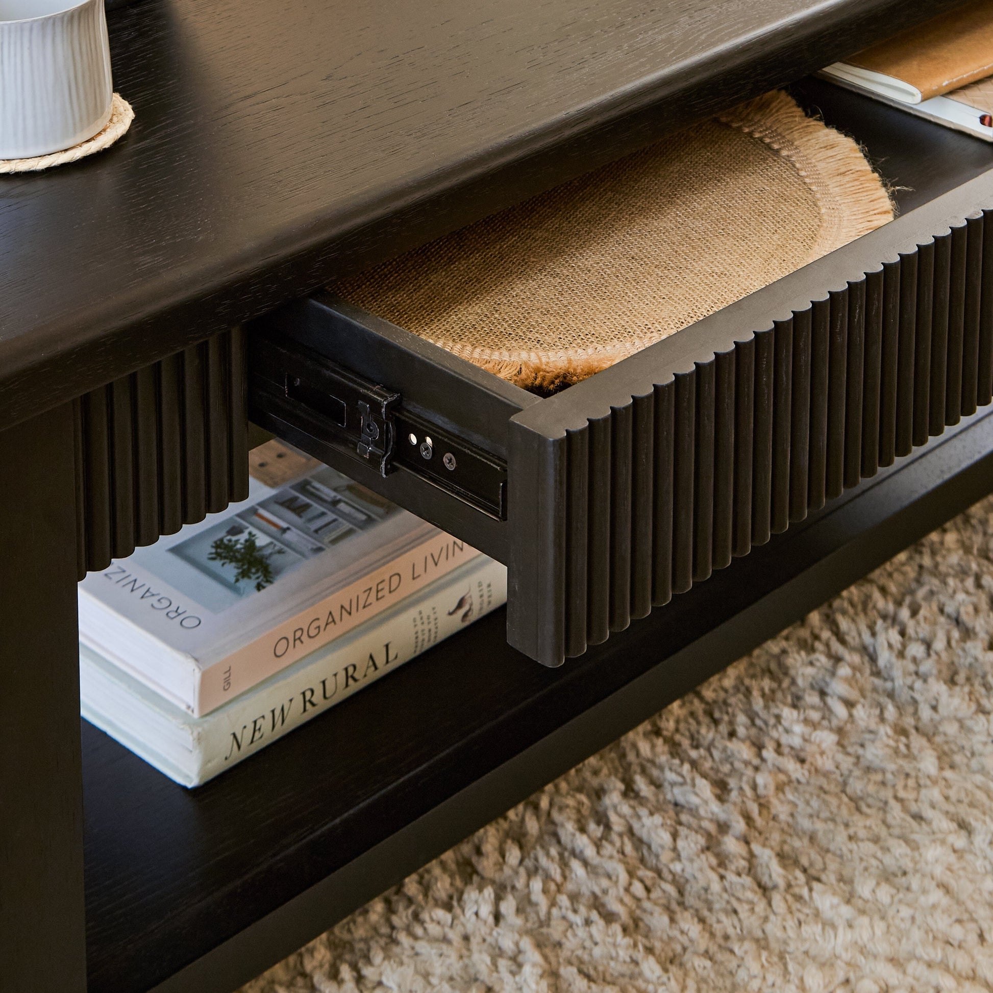 Raleigh Black Oak Coffee Table - Laura James 