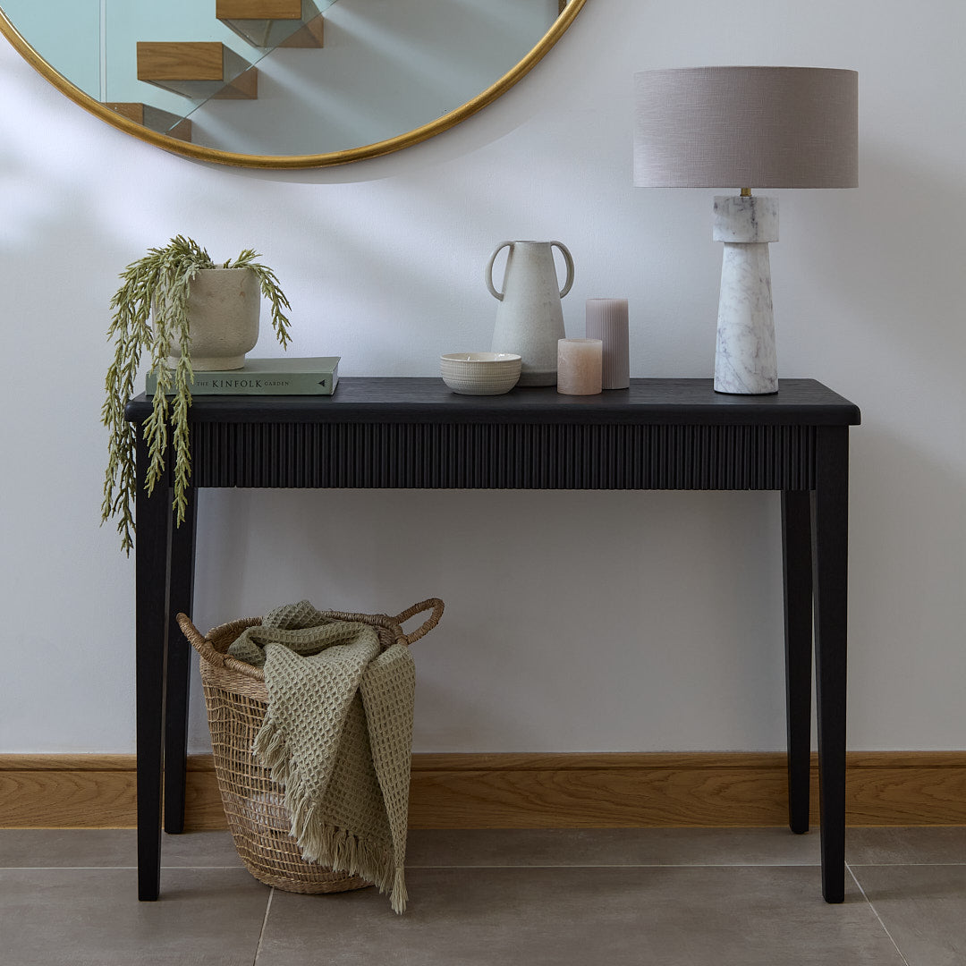 Raleigh Black Oak Console Table - Laura James