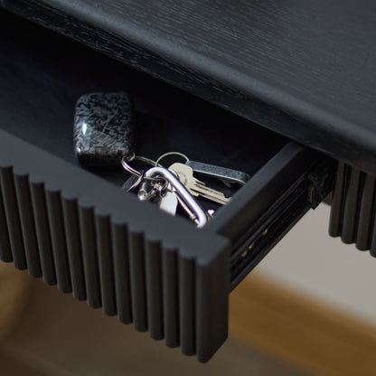 Raleigh Black Oak Console Table - Laura James