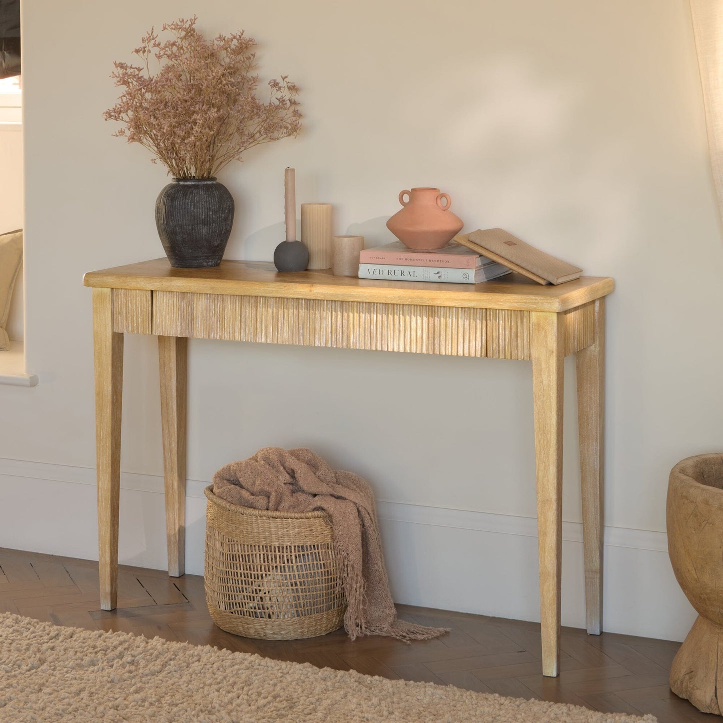 Raleigh Whitewash Console Table - Laura James 
