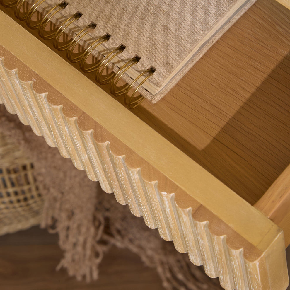 Raleigh Whitewash Console Table - Laura James
