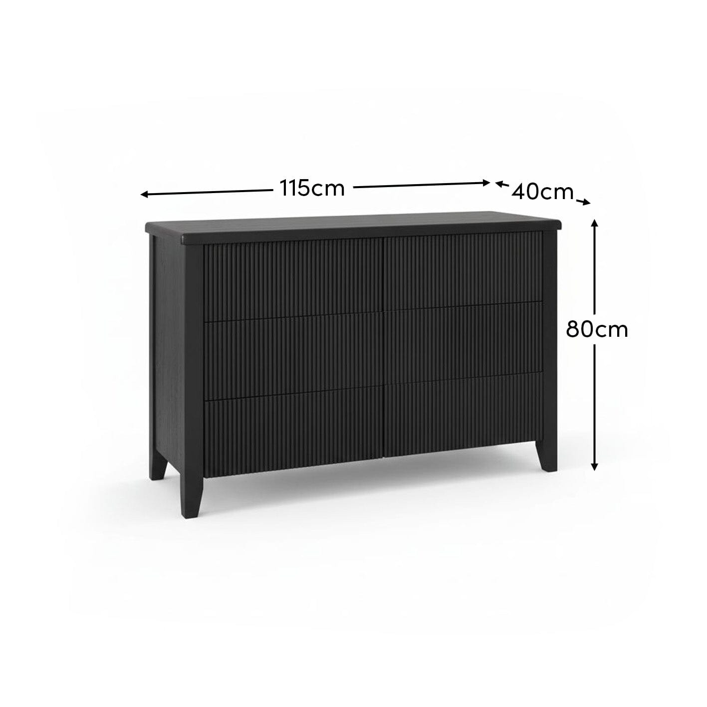 Raleigh 6 Drawer Chest of Drawers - Black Oak - Laura James