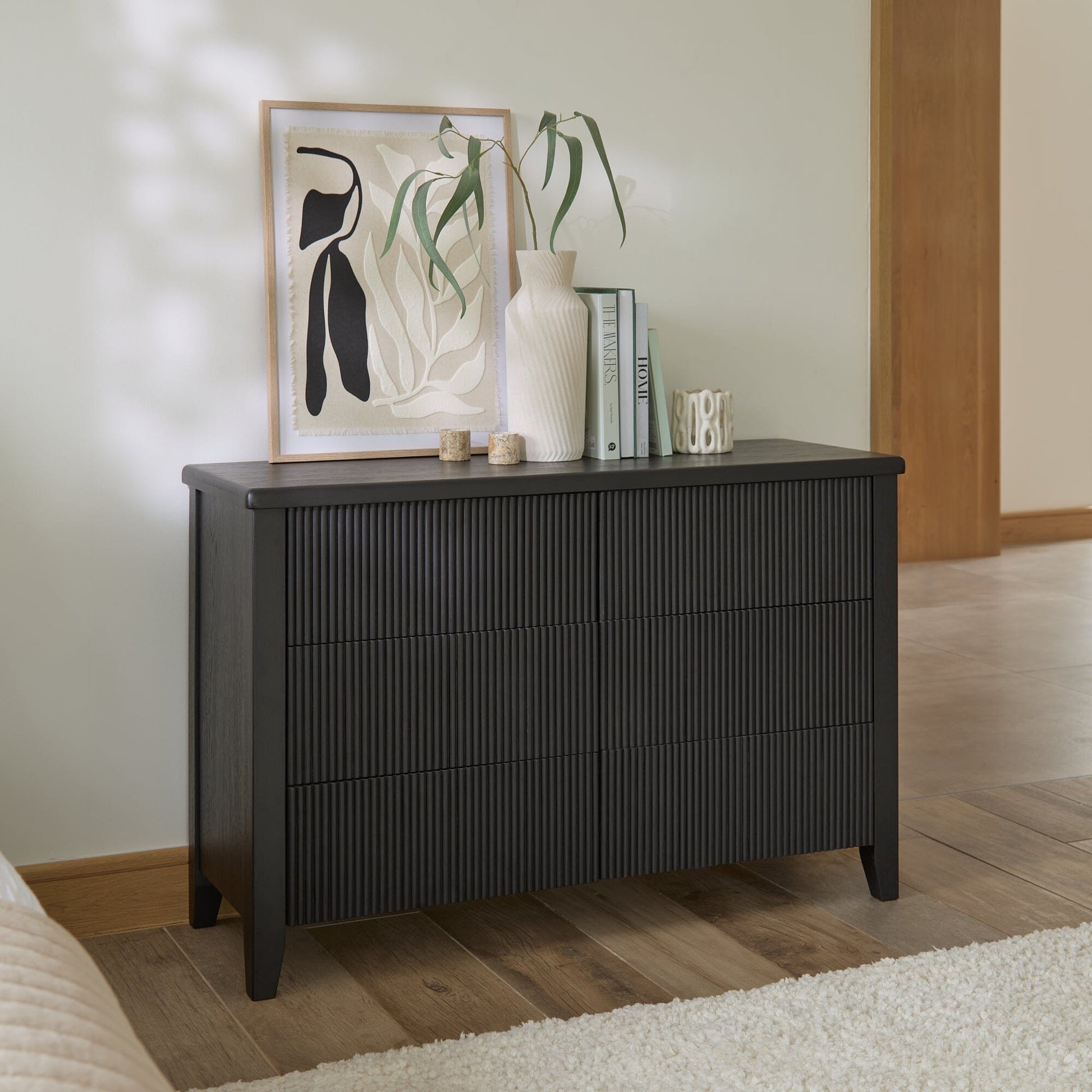 Raleigh 6 Drawer Chest of Drawers - Black Oak - Laura James