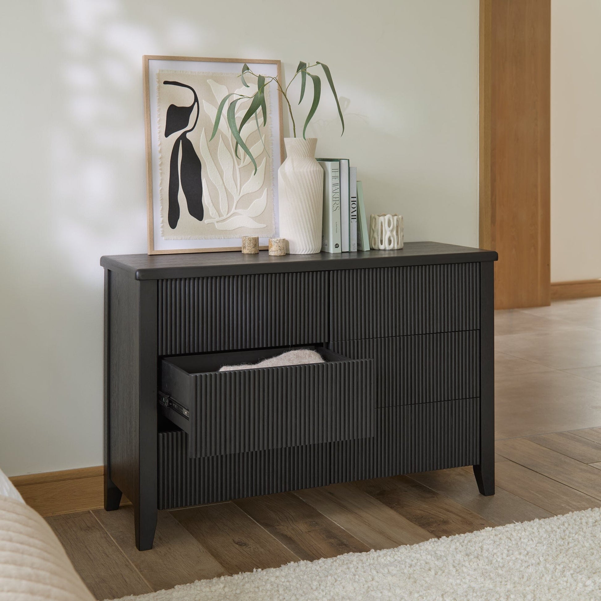 Raleigh 6 Drawer Chest of Drawers - Black Oak - Laura James