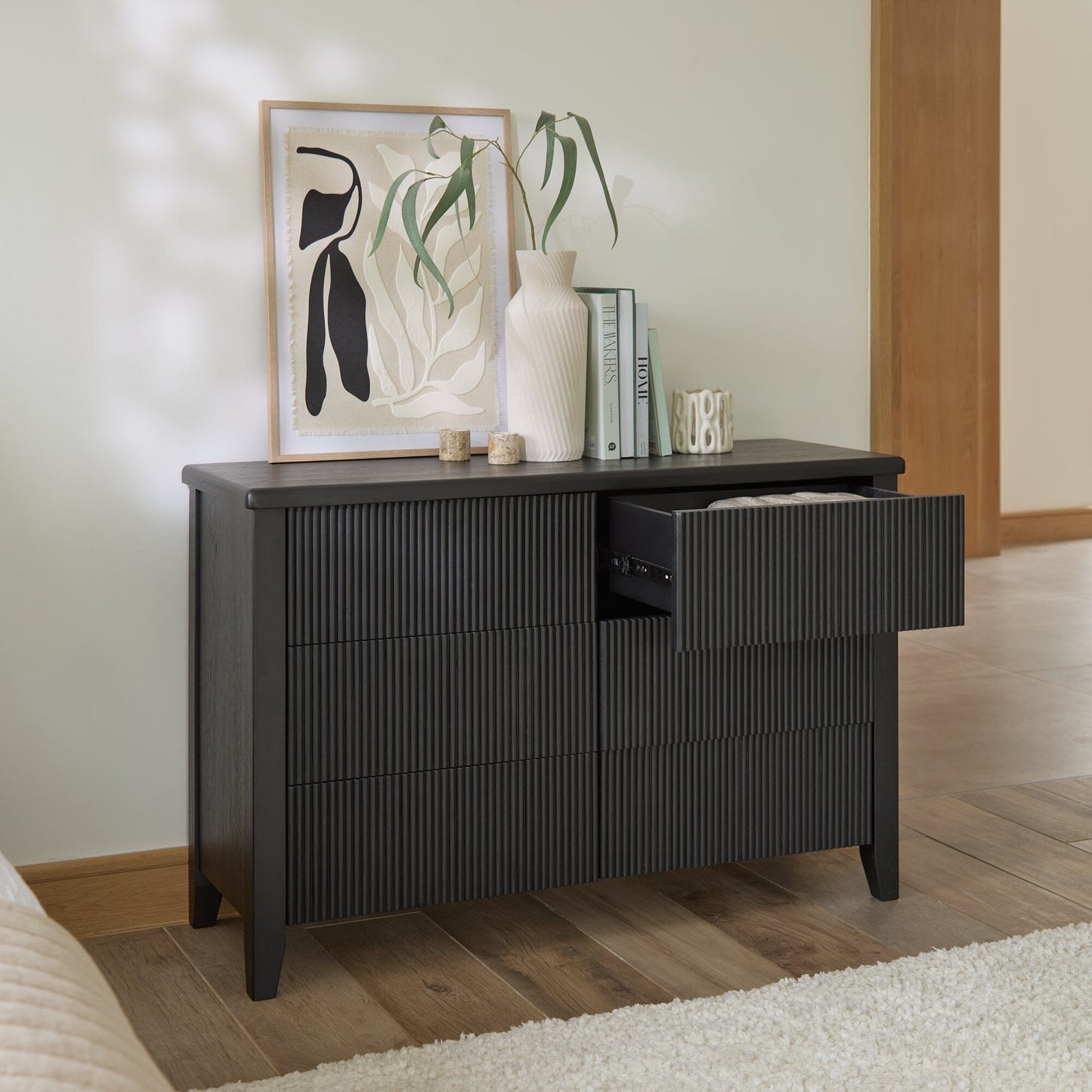 Raleigh 6 Drawer Chest of Drawers - Black Oak - Laura James
