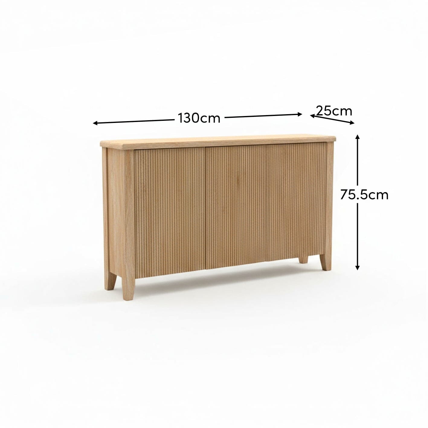 Raleigh 3 Door Large Sideboard - Whitewash - Laura James 