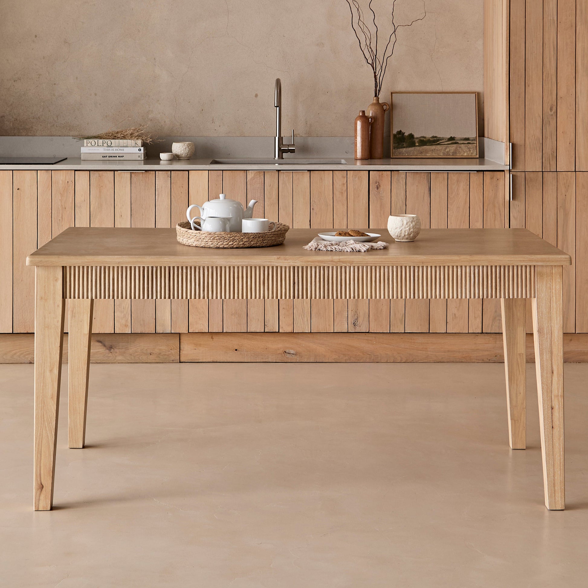 Raleigh Whitewash Oak Rectangular Dining Table - Laura James 