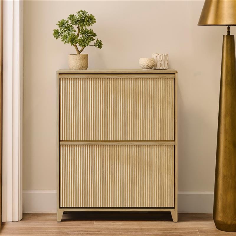 Raleigh 2 Door Shoe Cabinet - Whitewash- Laura James 
