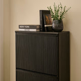 Raleigh 3 Door Shoe Cabinet - Black - Laura James 