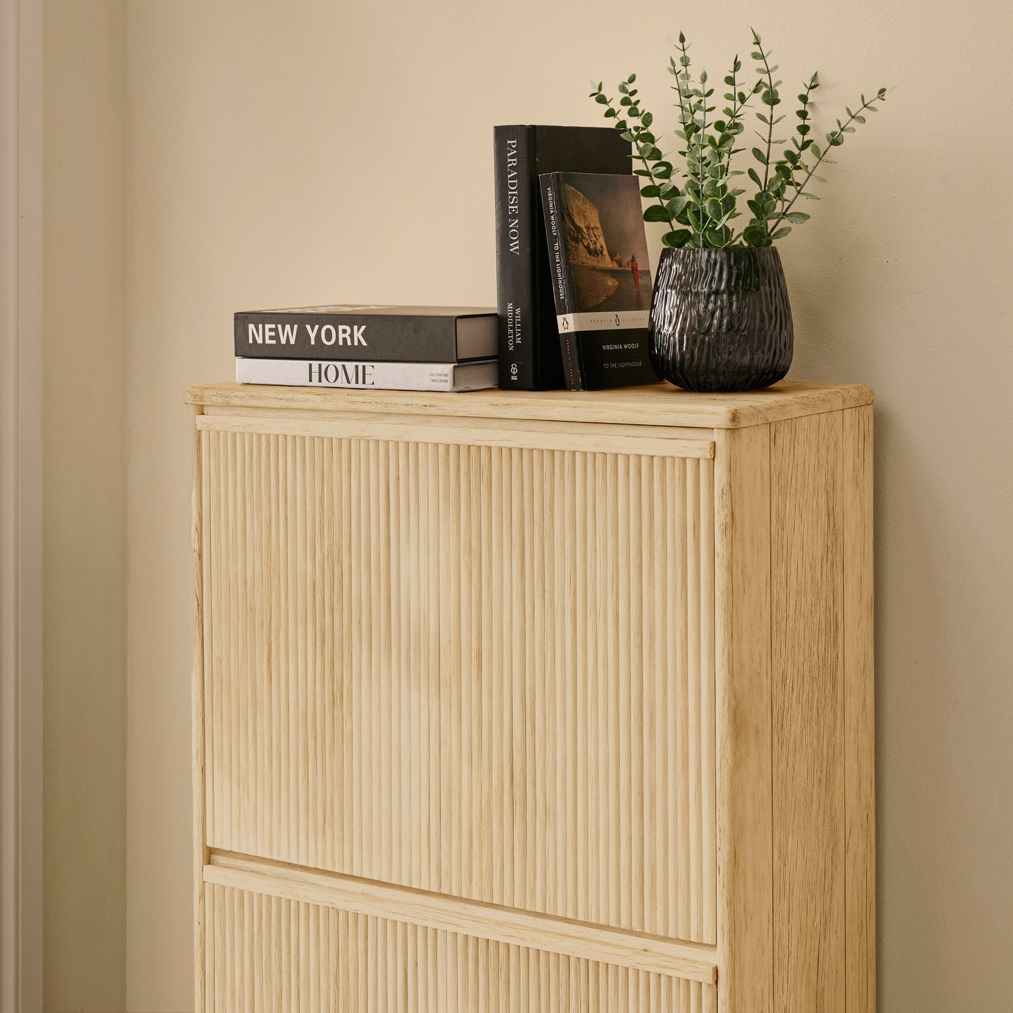 Raleigh 3 Door Shoe Cabinet - Whitewash - Laura James 