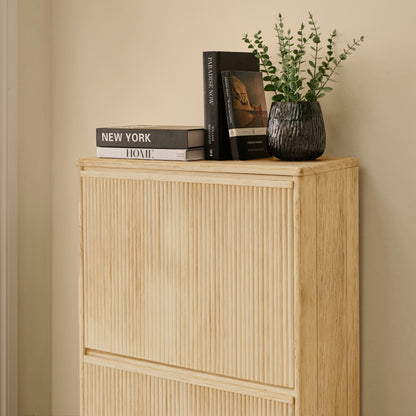 Raleigh 3 Door Shoe Cabinet - Whitewash - Laura James 