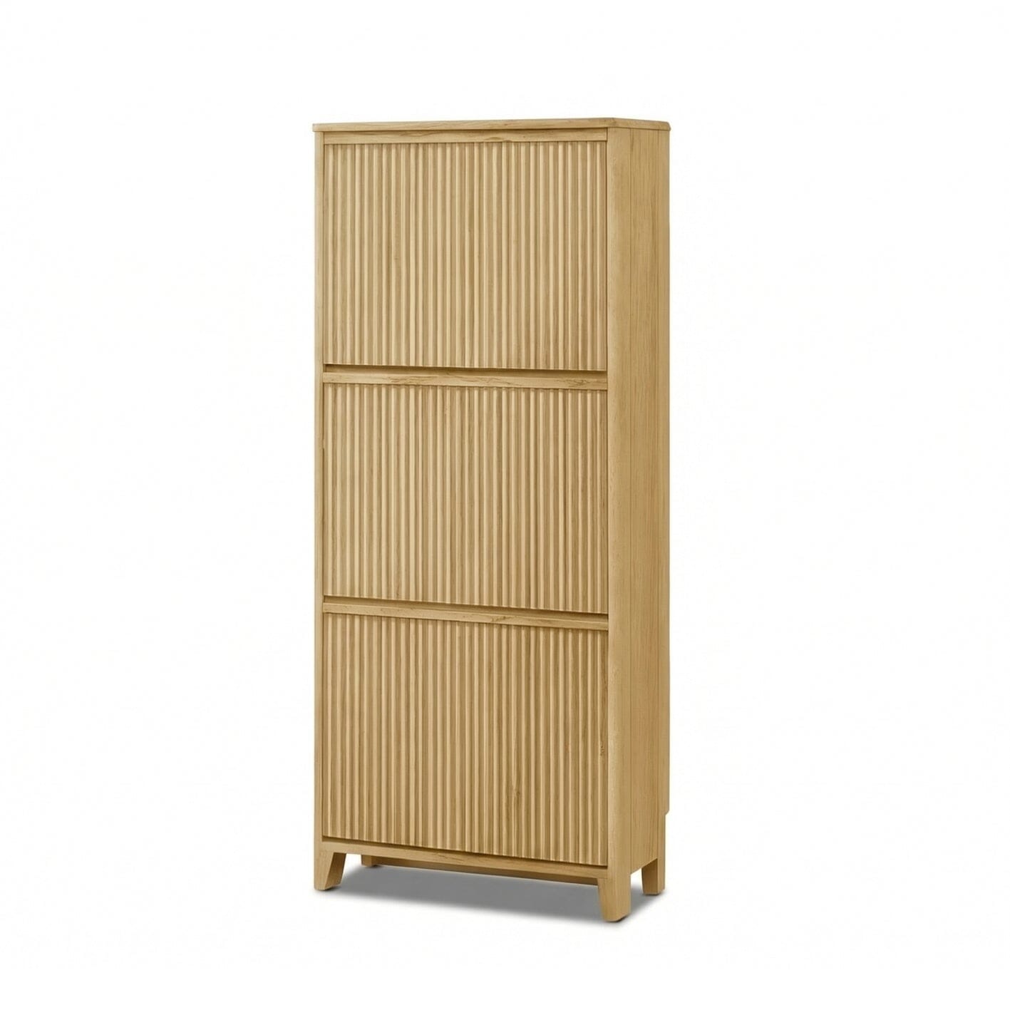 Raleigh 3 Door Shoe Cabinet - Whitewash - Laura James