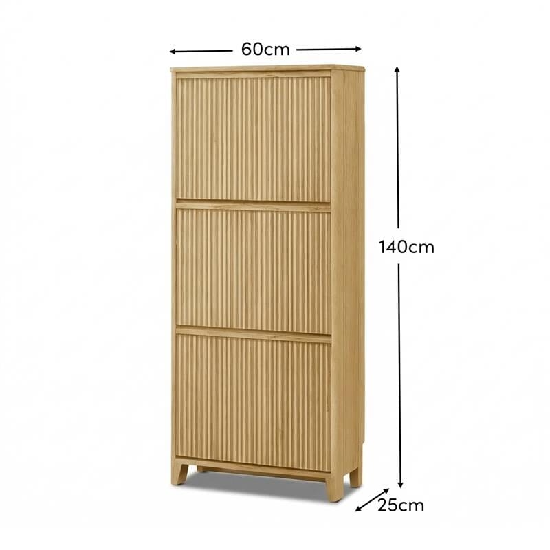 Raleigh 3 Door Shoe Cabinet - Whitewash – Laura James