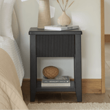 Raleigh Black 1 Drawer Bedside Table