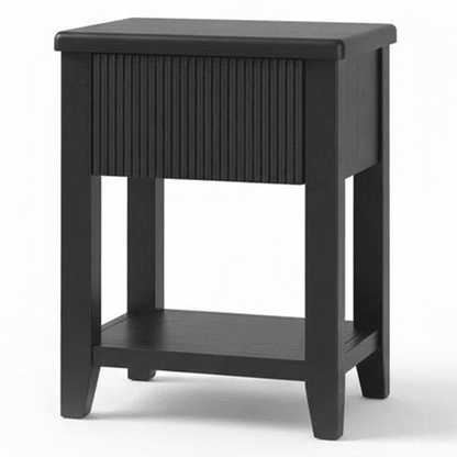 Raleigh Black 1 Drawer Bedside Table