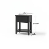 Raleigh Black Oak 1 Drawer Bedside Table
