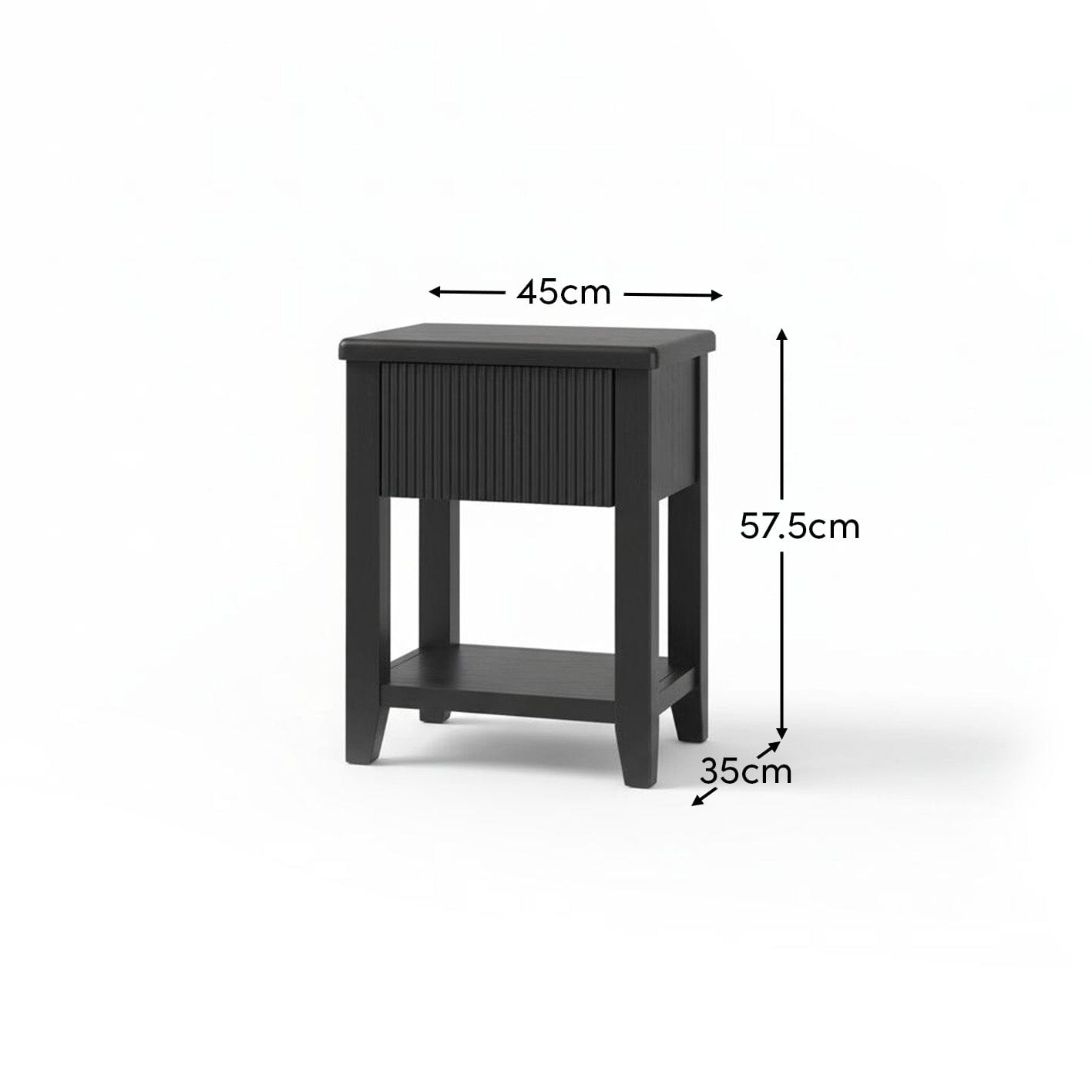 Raleigh Black Oak 1 Drawer Bedside Table