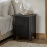 Raleigh Black 2 Drawer Bedside Table