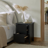 Raleigh Black Oak 2 Drawer Bedside Table - Laura James