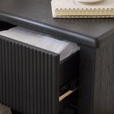 Raleigh Black Oak 2 Drawer Bedside Table - Laura James
