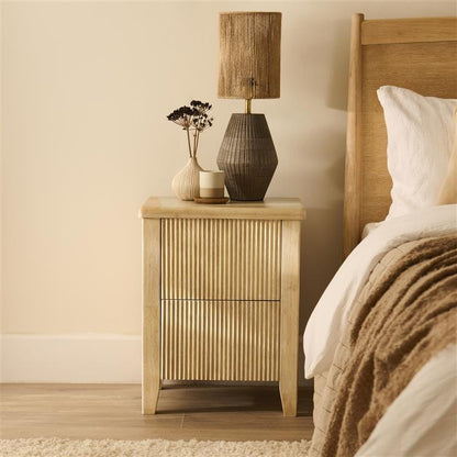 Raleigh 2 Drawer Bedside Table - Whitewash - Laura James 